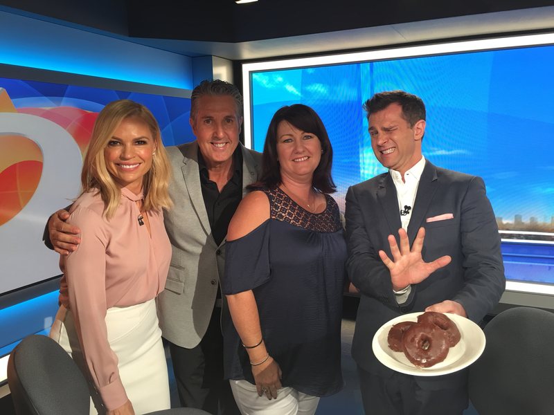 Mark Stephens on breakfast television with a guest